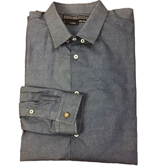 The Kooples Dark Blue Hidden Button Down Dress Shirt Size Small - Picture 2 of 7